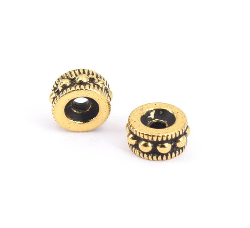 Beads Heishi antique Gold 5,5x3mm, 1.2mm hole (2)