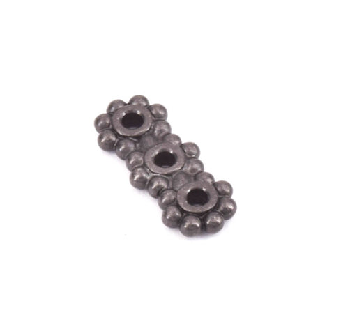 Bead Heishi Link 3 Holes 16x6mm Gunmetal (1)