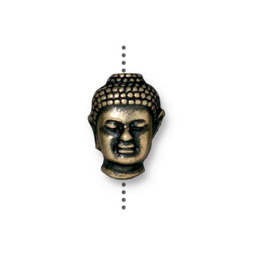 Buddha Bead Oxidized Brass 14mm Hole: 2mm (1)
