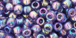 cc166d - toho beads 6/0 transparent rainbow sugar plum (10g)