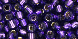 cc2224 - toho beads 6/0 silver lined purple (10g)