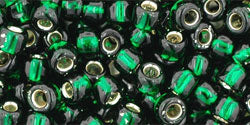 cc36 - Toho beads 6/0 silver lined green emerald (10g)