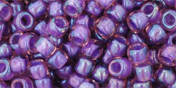 cc928 - Toho beads 6/0 rainbow rosaline/opaque purple lined (10g)