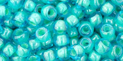 cc954 - Toho beads 6/0 inside colour aqua/light jonquil lined (10g)