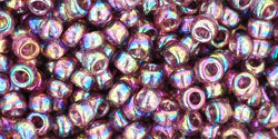 cc166b - toho beads 8/0 transparent rainbow medium amethyst (10g)