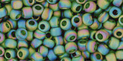 cc180f - toho beads 8/0 transparent rainbow frosted olivine (10g)