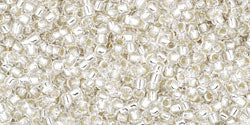 cc21- Toho beads 15/0 silver lined crystal (5g)