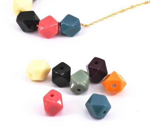 Beads Resin Polygon mixed Colors 12mm (7)
