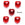 Beads Retail sales Glass beads Heart 6mm Red , 0.8mm Hole (5 beads)