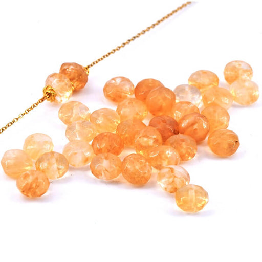 Faceted Glass Rondelle Donut Beads Citrine - 8x5mm (32)