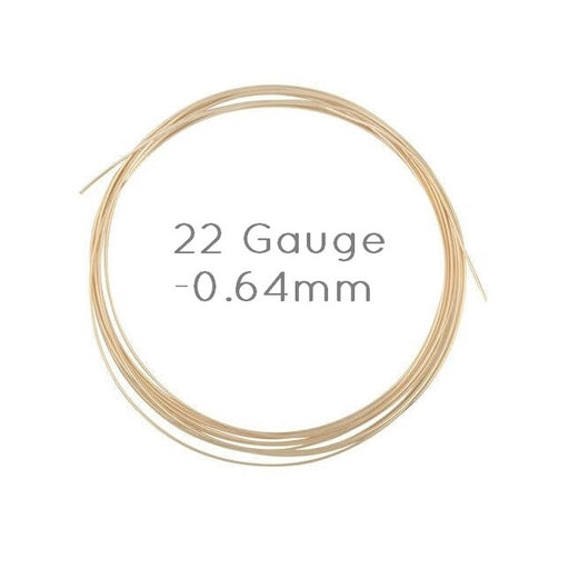Metallic Wire 22 gauge-0.64mm in Gold Filled (50cm)