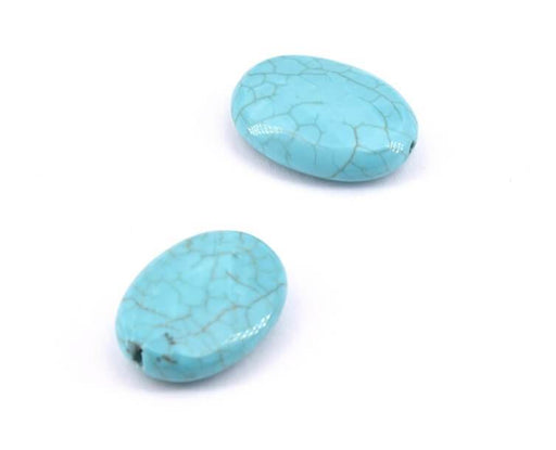 Oval beads faceted imitation Turquoise 18x13mm (4)