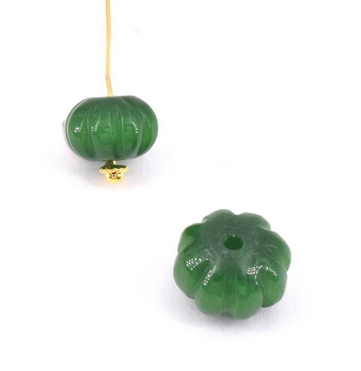 Buy Bead pumpkin dyied jade green 12x8mm (1)