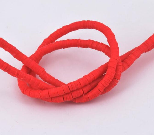 Buy Heishi Beads 3mm Pate polymer Bright Red 45cm (1strand)