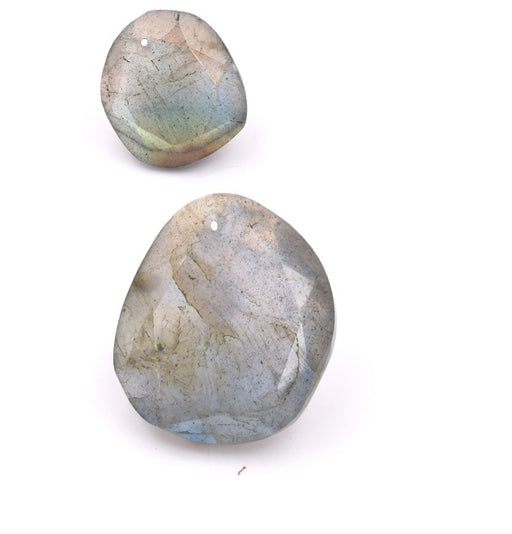 Drop Pendant Faceted Pebble Labradorite 14-19x12-15mm (1)