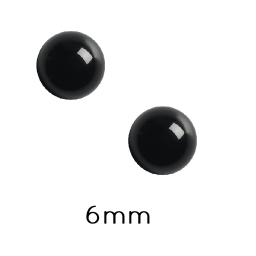 Buy Black Agate Round Cabochon 6mm (2)