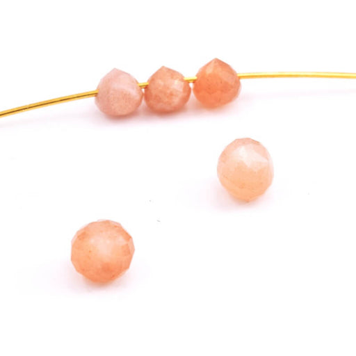 Buy Drop bead Pendants Faceted Natural Sunstone - 4-5mm - Hole: 0.9mm (5)