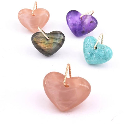 Buy Heart Pendant SunStone 20x16x9mm with bail - Hole: 1.5mm (1)
