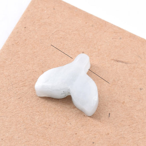 Whale Tail Pendant Carved Moonstone 15x13mm - Hole: 1mm (1)