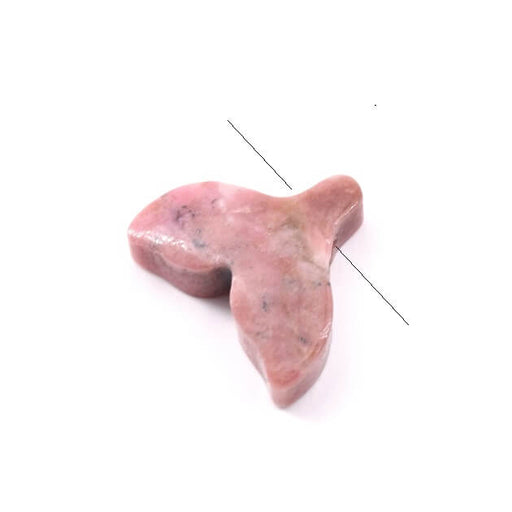 Buy Whale Tail Pendant Carved Rhodonite 15x13mm - Hole: 1mm (1)