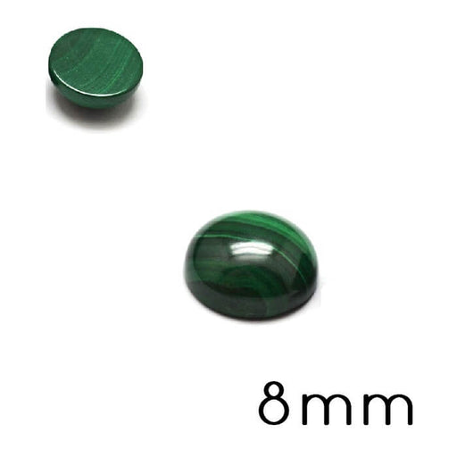 Buy Cabochon Flat Round Natural Malachite 8mm (1)