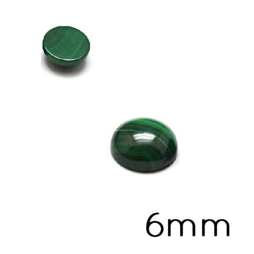 Buy Cabochon Flat Round Natural Malachite 6mm (1)