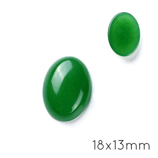 Oval Cabochon Jade Green Tinted 18x13mm (1)
