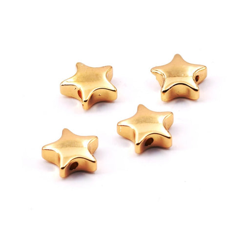 Star Beads Gold Plated Hematite AA - 6mm (4)