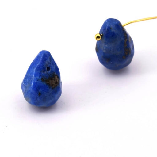 Drop Bead Pendant Lapis lazuli Faceted - 14x9mm - Hole: 0.8mm (1)