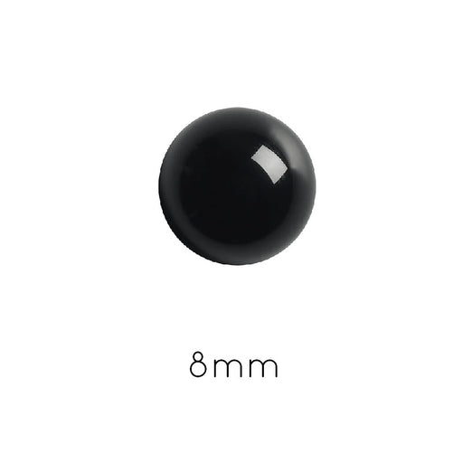 Round Cabochon Black Agate 8mm (2)