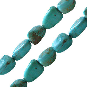 Natural stabilised turquoise nugget beads 12x16mm (1)