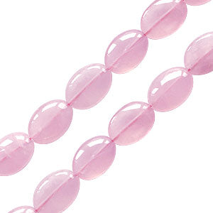 Buy Rose quartz flat pebble beads 10x14x4mm (2 beads)