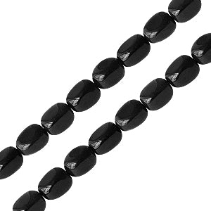 Black onyx nugget beads 4x6mm strand (1)