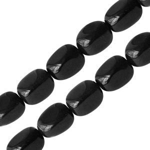 Black onyx nugget beads 12x16mm strand (1)