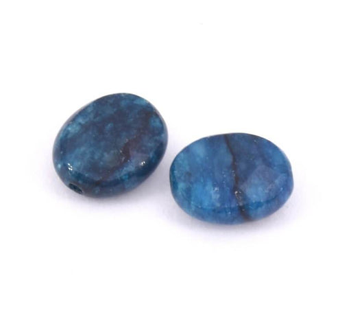 Oval beads faceted Apatite blue 9x8mm (2)