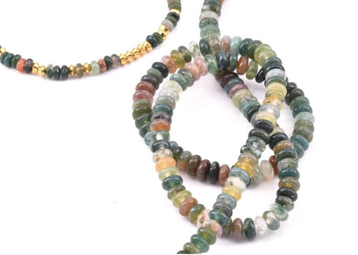 Indian Agate Rondelle Beads 4x2mm - hole: 0,8mm - (1 strand 39cm)