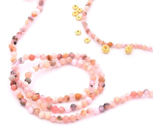 Pink Opal Faceted Round Beads 2mm, Hole: 0.5mm - 38cm (1 Strand)