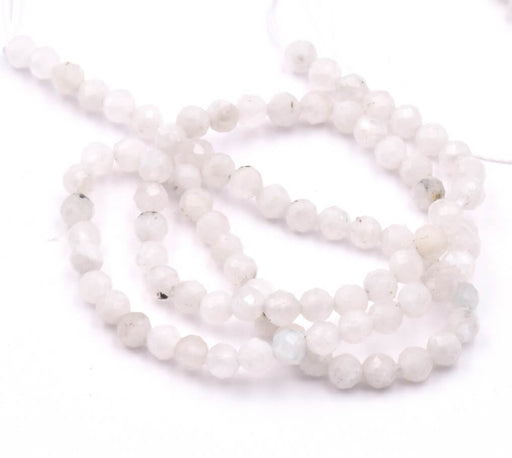 Moonstone Faceted Round Beads 3mm - Thread 39cm (1)