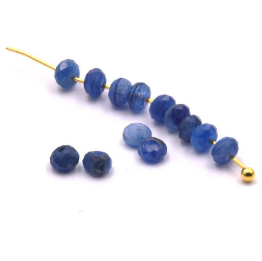 Kyanite Faceted rondelle Beads 3x2mm - Hole: 0.7mm (20)