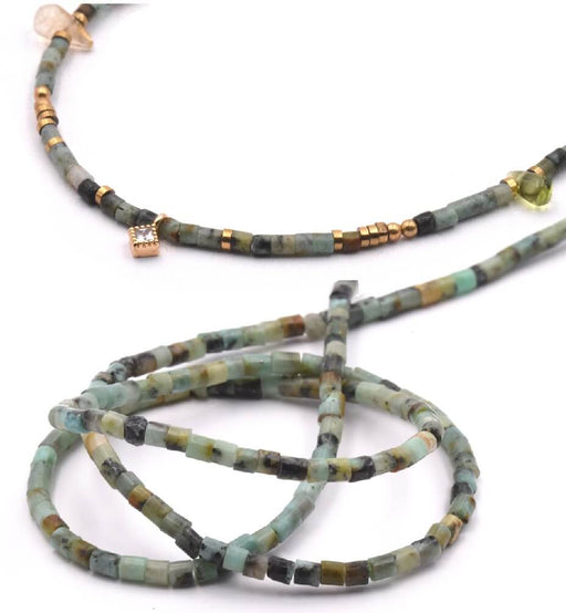 Buy African Turquoise Heishi Beads 2x2mm - 39cm (1 strand)