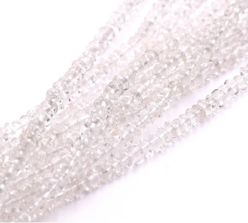 Heishi Beads Bicone chips Quartz Crystal Beads 5mm, Hole 0.5mm (1 strand)