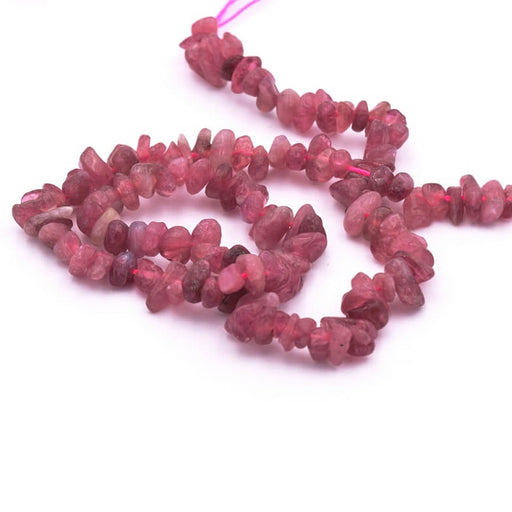 Pink Tourmaline Chips beads 5-8mm - hole: 0.8mm (1 strand 40cm)