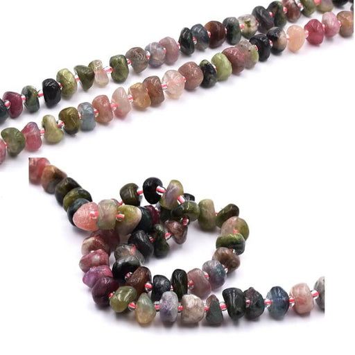 Rondelle Beads Donut chips Irregular - Tourmaline 9x4-5mm (1 strand-39cm)