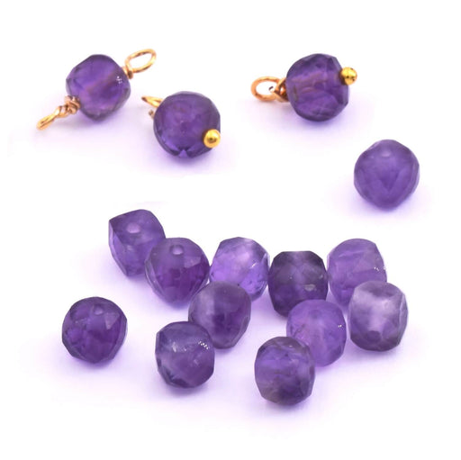 Cube Beads Faceted Amethyst 5mm - Hole: 0.8mm (10)