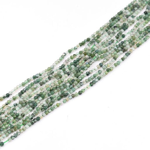 Buy Round Beads Green Agate 2mm - Hole: 0.5mm ( 1 Strand -39cm )