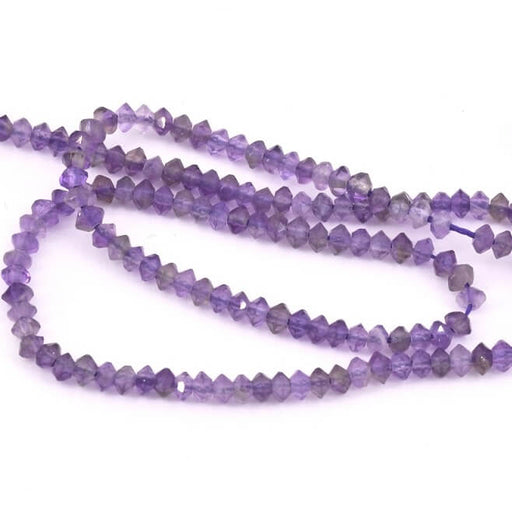 Heishi Bicone Beads Amethyst 3x2mm - Hole 0.5mm (1 strand-38cm)