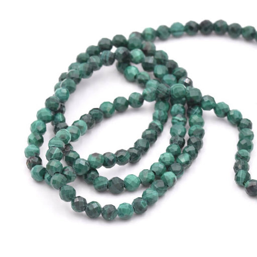 Buy Round Beads Faceted Natural Malachite 3mm - Trou: 0.6mm (1 strand-38cm)