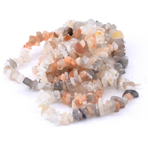 Chips beads Moonstone and Sunstone 4-6x1-2mm (1strand-86cm)