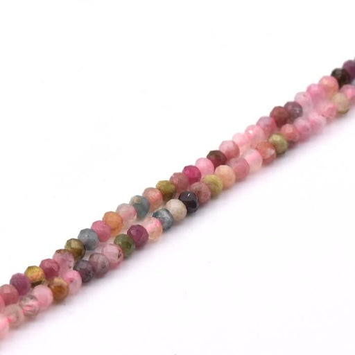 Buy Rondelle Beads Faceted Tourmaline - 3x2mm - Hole: 0.8mm (1 Strand-39cm)