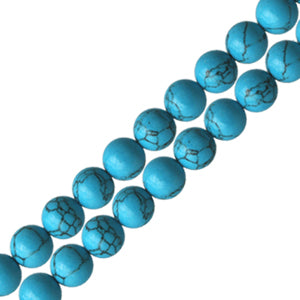 Reconstructed turquoise round beads 4mm strand (1)